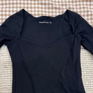 Abercrombie & Fitch Black Long Sleeve bodysuit Top